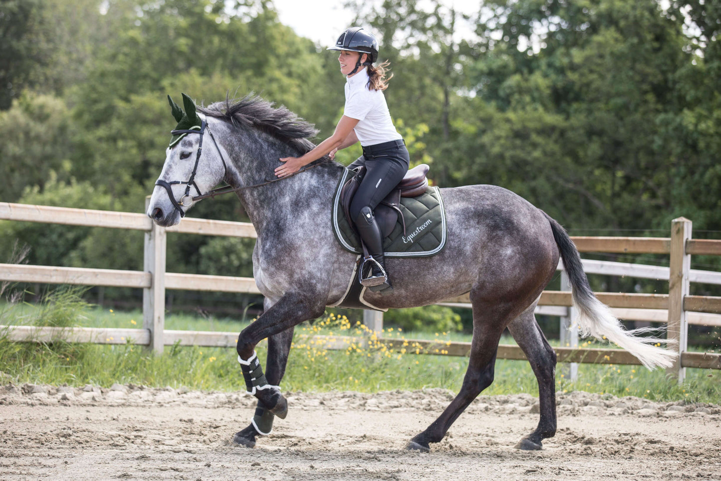 Sage Green Suede Saddle Pad Set