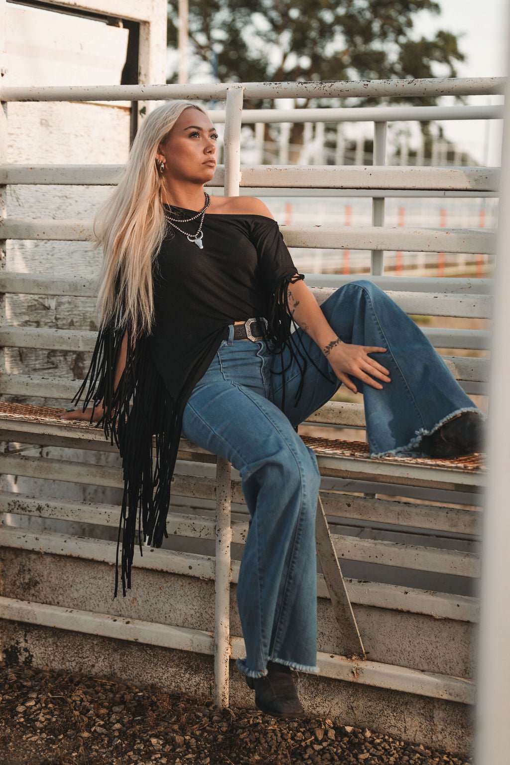 Showstopper Fringe Top - Black