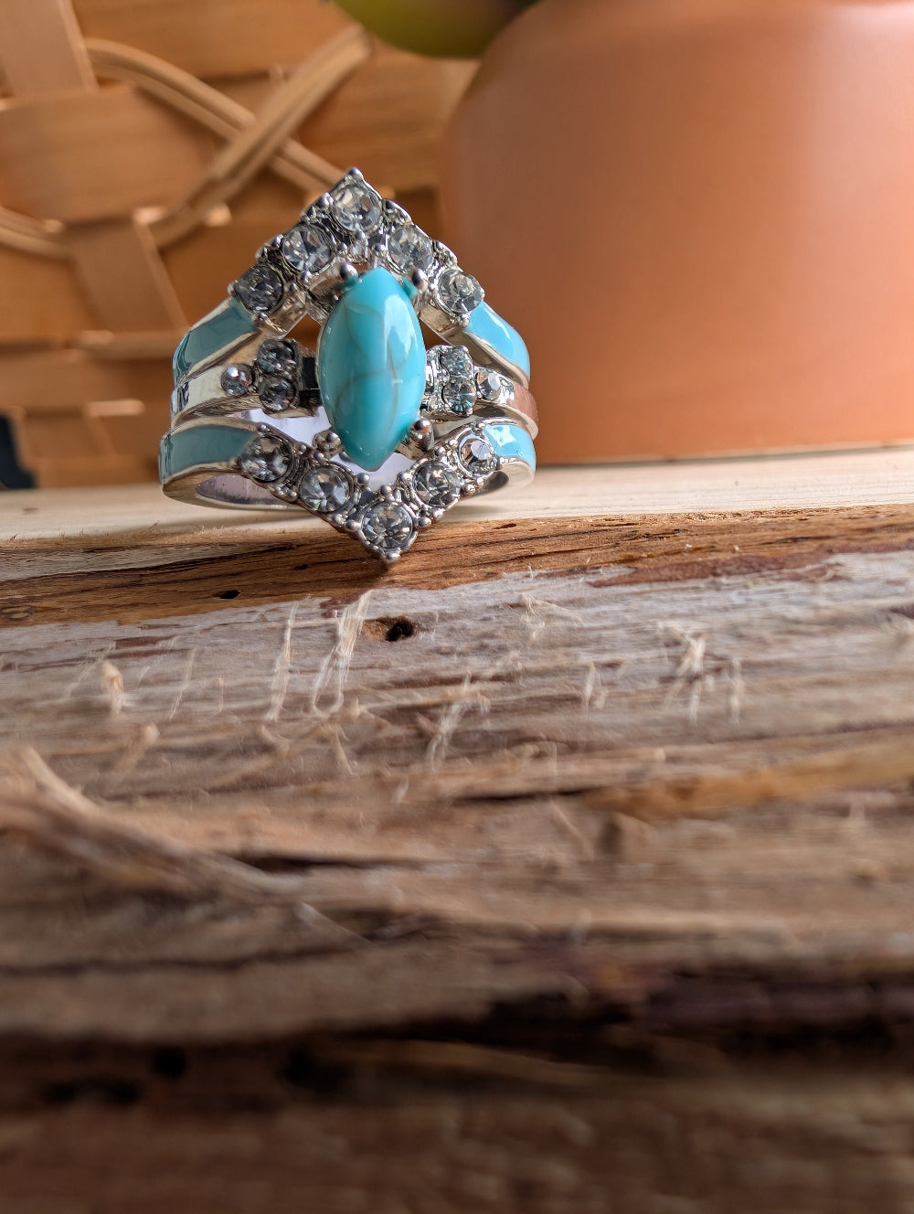 Vintage Western Horse Eye Ring – Sterling Silver with Enamel & Zirconia