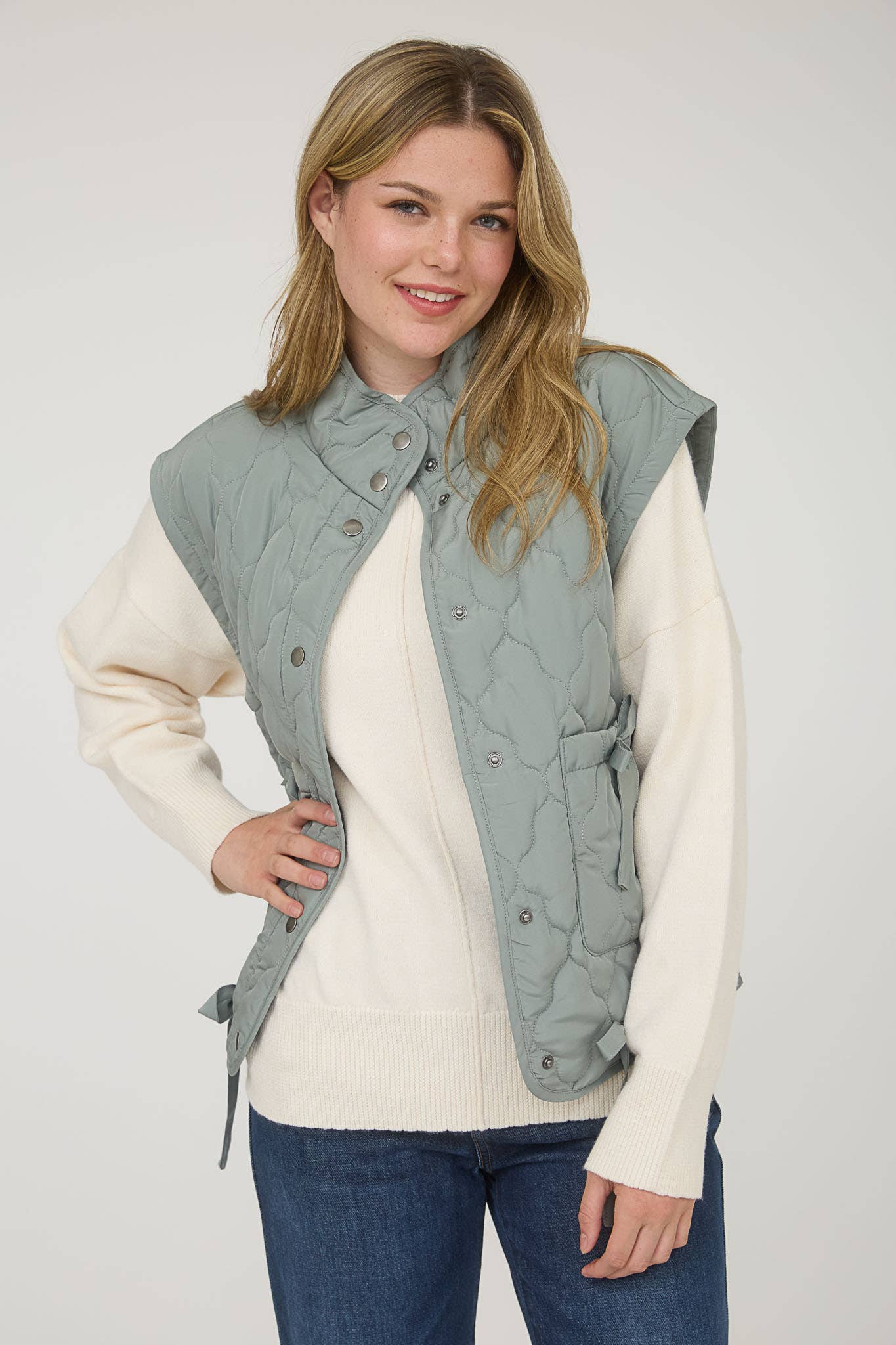 Tie Down Quilted Puffer Vest - 5 Colors!