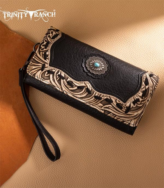 Trinity Ranch Concho Collection Wallet - Black