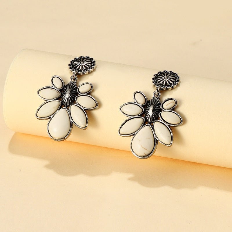 Turquoise Flower Earrings - 2 Colors