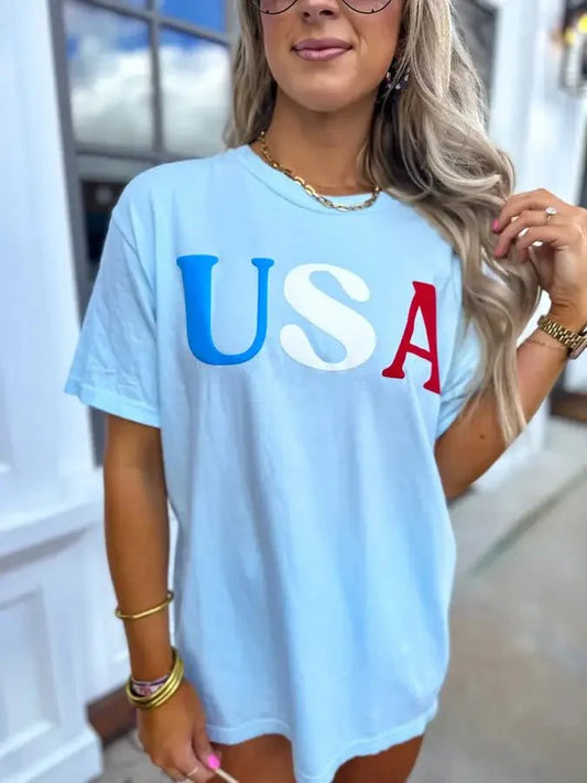 USA Puff Print Tee