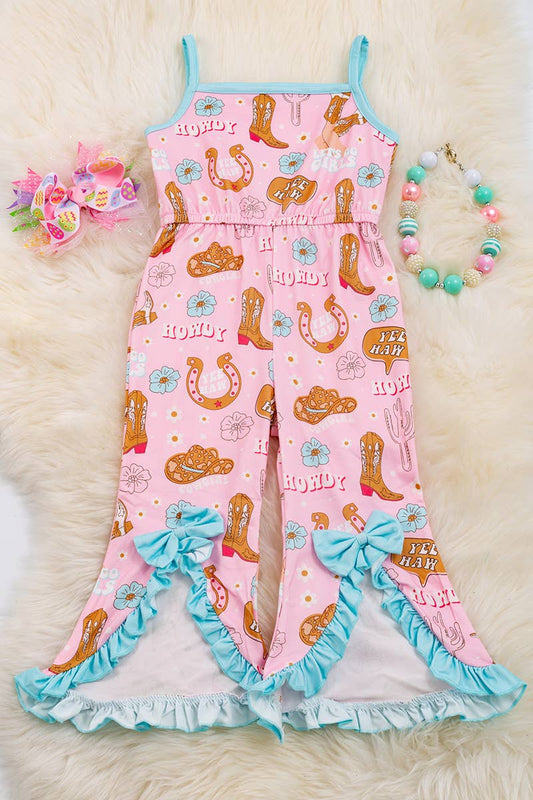 “Howdy” Cowgirl Romper with Bow – Western Charm for Your Little One