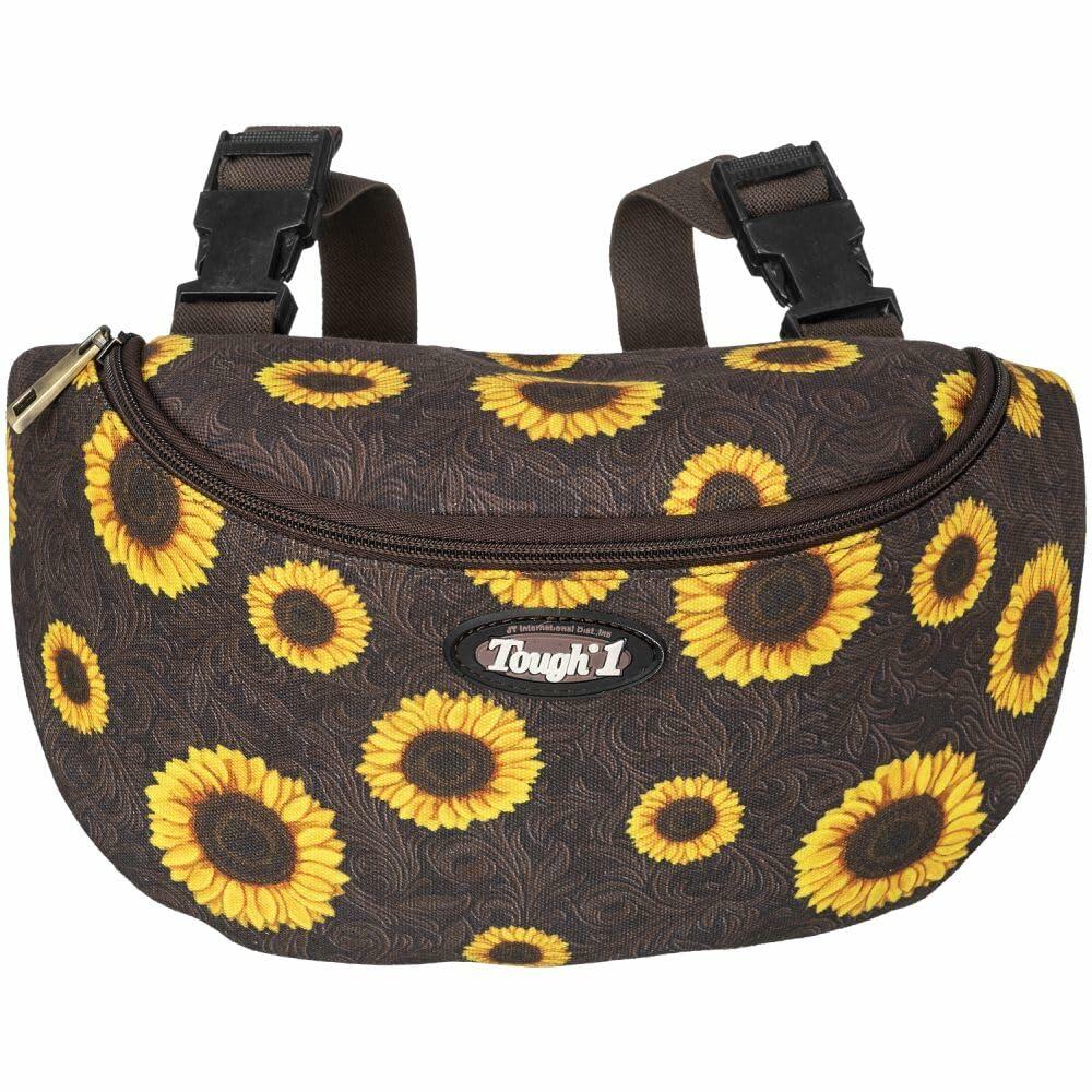Tough1 Sunflower Tooled Saddle Pouch – Clip-On Saddle Bag for Riders On the Go