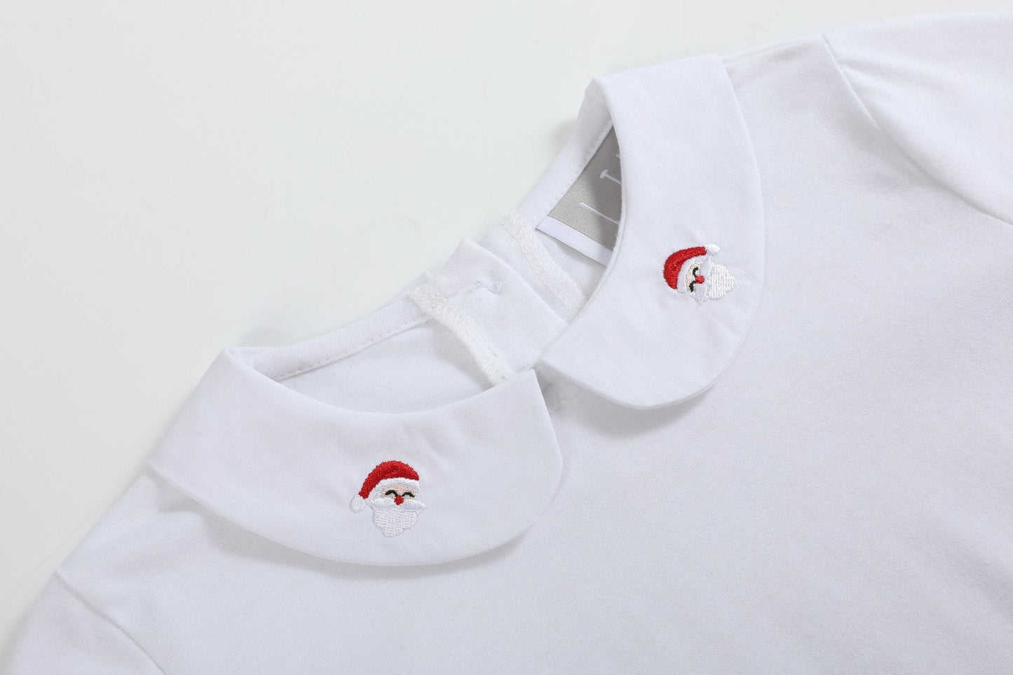 White Cotton Santa Collared Shirt